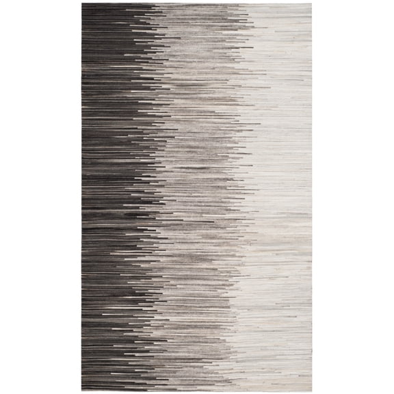 SAFAVIEH Studio Leather Angel Geometric Area Rug, Charcoal/Ivory, 5' x 8'