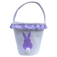 thumbnail image 2 of Cesta de conejo de Pascua, cesta de regalo para llevar, cesta de conejo, cesta con volantes para cazar Púrpura, 2 of 8