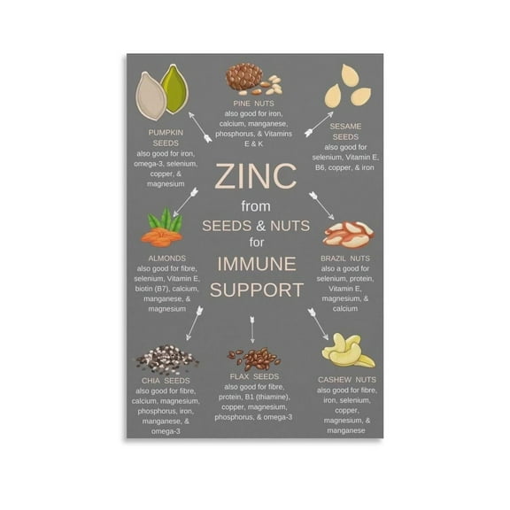 Zinc Form Seeds & Nuts Poster Canvas Wall Art Posters For Room Aesthetic And Decor Poster For Bedroom Living Room Bathroom Kitchen Office Decor poster