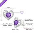 thumbnail image 2 of Saintda February Birthstone Stud Earrings for Women 925 Sterling Silver Heart Shaped Earrings Birthday Christmas Gifts, 2 of 5
