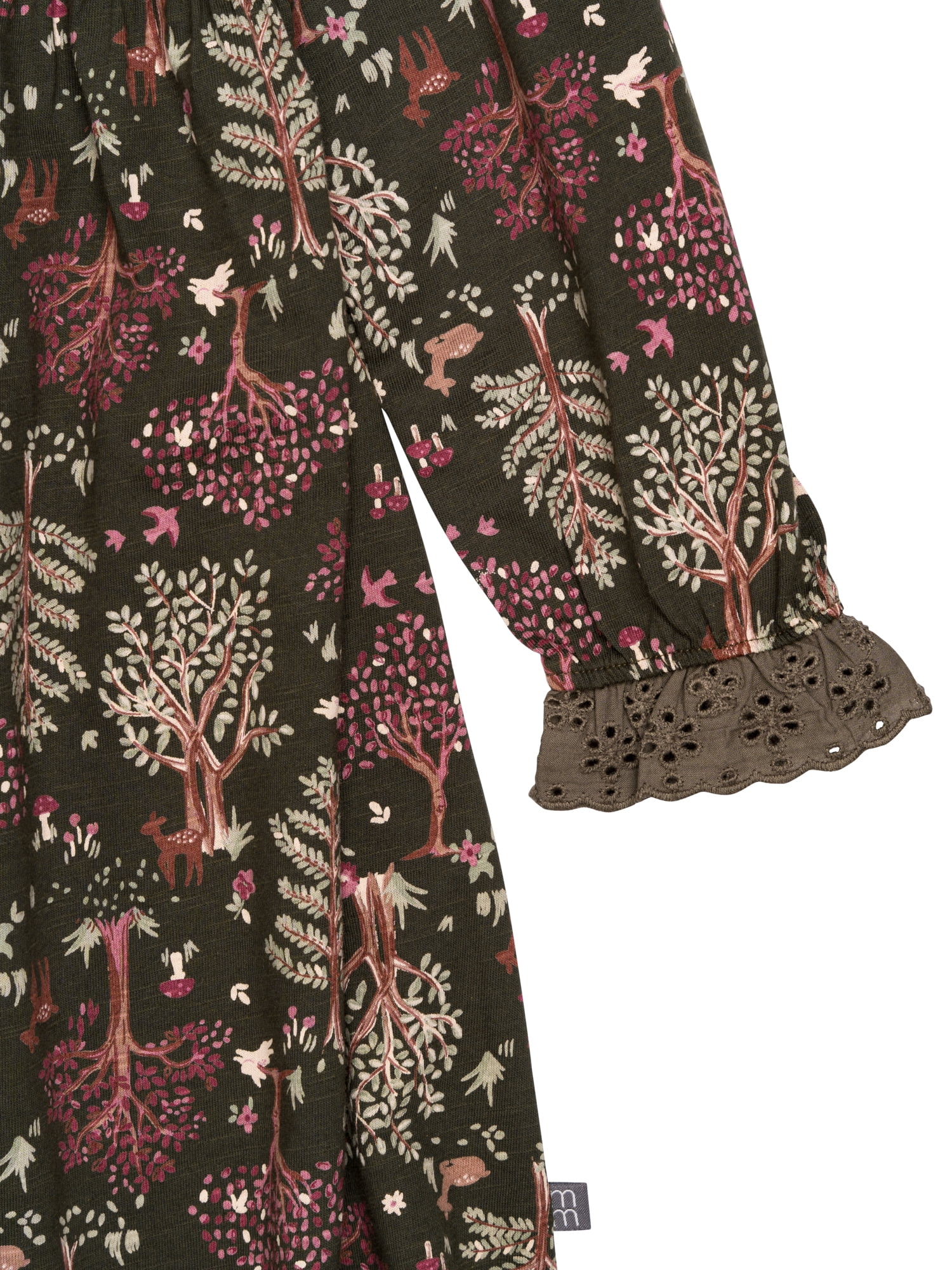 Modern Moments by Gerber Toddler Girl Dress with Neck Ruffle and Embroidery, Sizes 12 Months - 5T