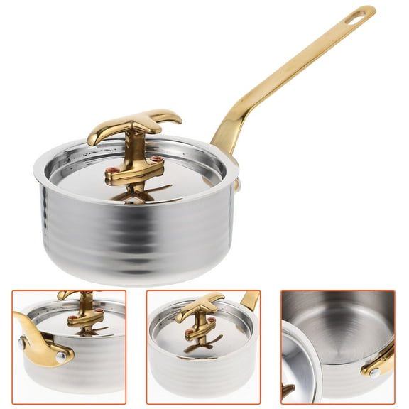 AURARMLET 1Pcs Pots 18.5X8X6Cm Silver 304 Stainless Steel For Cooking And Baking