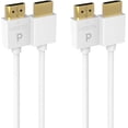 thumbnail image 1 of Cable HDMI delgado (6 m - Paquete de 2) blanco flexible. Compatible con 1080p, HDCP y protección EMI. Ideal para TV., 1 of 4