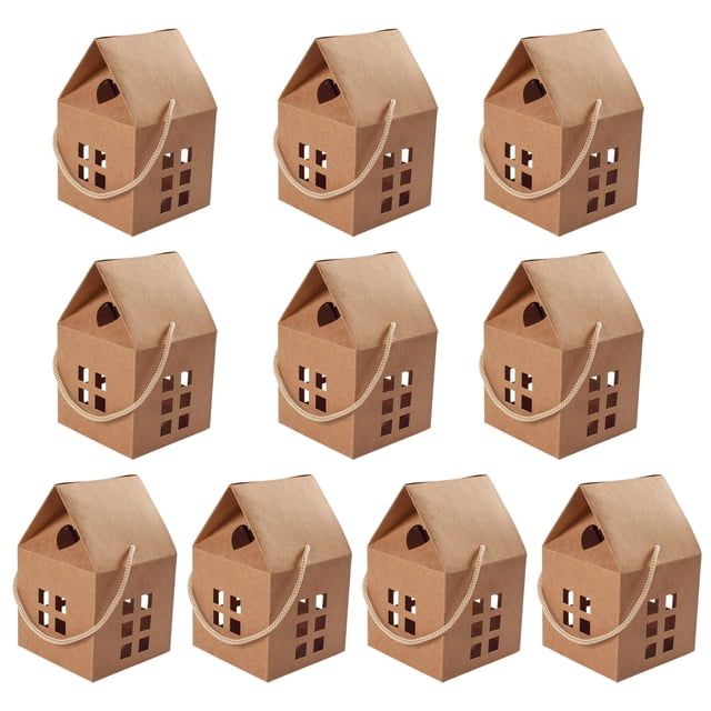 LCXmlly 3D Christmas House Gift Box 10Pcs 3D Xmas House Gift Boxes Lightweight Festive Party Favor Containers