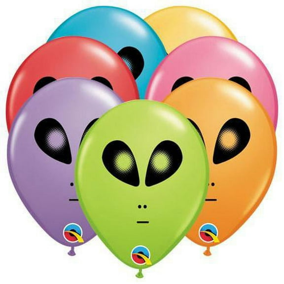 LOONBALLOON Alien, Space, Earth Theme Balloons, 5″ SPACE ALIEN - FESTIVE ASSORTMENT