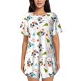 thumbnail image 1 of Balery happy new year Raccoon Conjunto de Pijama para Mujer con Estampado, Dos Piezas de Manga Corta y Shorts, Ropa de Dormir Suave con Cuello Redondo y Bolsillos-X-Large, 1 of 6