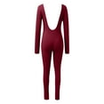 thumbnail image 4 of TAIAOJING Women's Long Sleeve Bodysuit Women Workout Seamless Jumpsuit Yoga Ribbed 1 Piece Long Sleeve Leggings Romper Yoga Rompers, 4 of 5