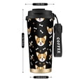 thumbnail image 3 of Stainless Steel Coffee Cup 7.7×2.6×3.5in Tapered Design Nylon Woven Wrist Strap Portable Durable Cup Bottom With Non-Slip Sticker Corgi And Bones, 3 of 8