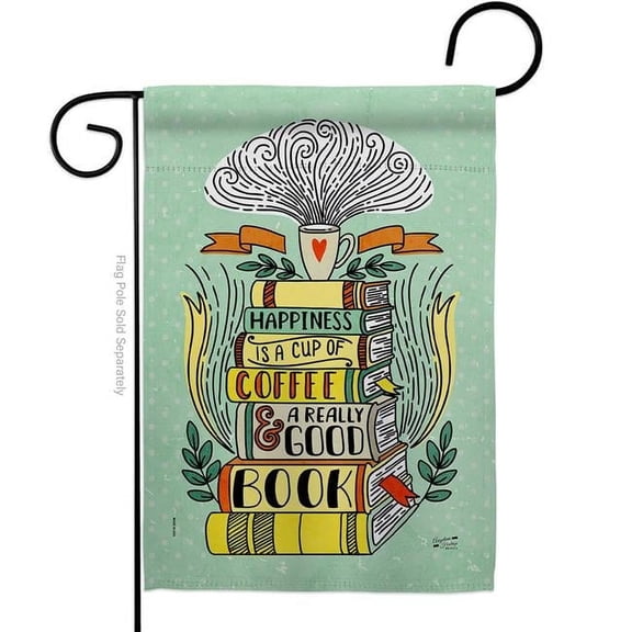 Angeleno Heritage G135639-BO 13 x 18.5 in. Good Book Sweet Life Expression Double-Sided Decorative Vertical Garden Flags - House Decoration Banner Yard Gift