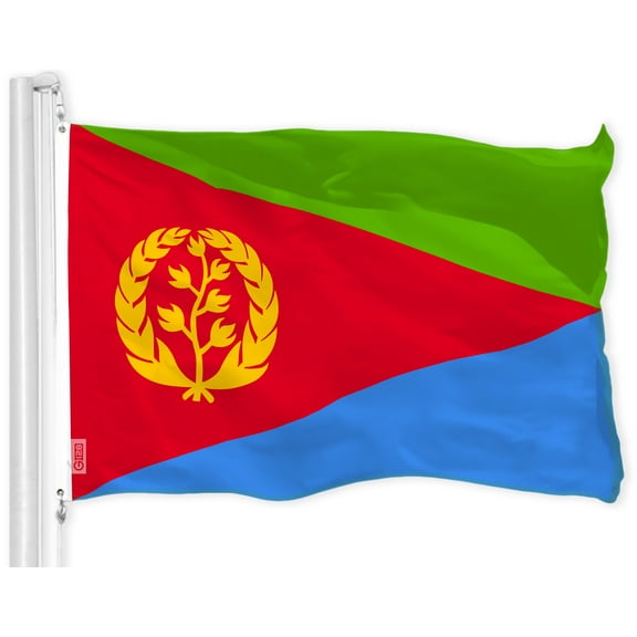 Eritrea (Eritrean) Flag | 3x5 feet | Printed 150D – Indoor/Outdoor, Vibrant Colors, Brass Grommets, Quality Polyester, Much Thicker More Durable Than 100D 75D Polyester