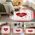 thumbnail image 6 of Round Rugs 6 Ft, Red Valentine's Day Non Slip Area Rugs for Kitchen Bedroom Entryway, Love Heart Romantic Valentines Washable Carpet Runner Rug Floor Mats for Bedroom Home Decor, 6 of 9