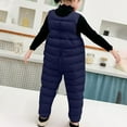 thumbnail image 5 of JSGEK Baby Winter Overalls Warm Thick Cotton Padded Jumpsuit Toddler Boys Girls Snow Bib Pants Clothes Outerwear Navy 120cm, 5 of 6