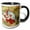 Black/White, variant on 3drose, Frozen Winter Berries Grunge, 11oz Two-tone Green Mug