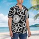 thumbnail image 3 of Fotbe Metallic Gears Camisa Hawaiana para Hombre Unisex – Camisa Casual de Verano con Botones de Manga Corta de Algodón y Lino,X-Large, 3 of 7