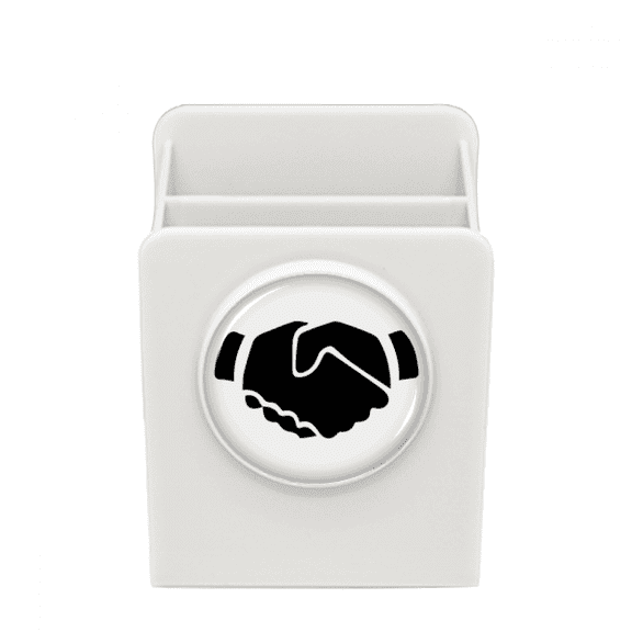 Shake Hands Gesture Outline Pattern Desk Pencil Holder Cup Pen Organizer