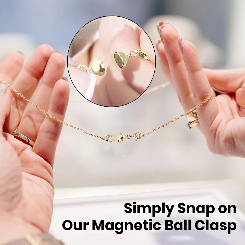 Magnetic Clasps for Necklaces in 925 Sterling Silver Magnetic Necklace Clasp 14K Yellow Gold Plated Jewelry Lock with Lobster Clasp for Women Women 2.50 Grams Christmas Gifts