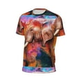 thumbnail image 6 of Wukai Oil Paintings of Elephants Print Men's Short-Sleeved Mesh T-Shirt,Quick-Dry Short Sleeve Workout T-Shirt-6X-Large, 6 of 8