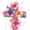 Floral Cross, variant on Winter Cabin Landscape Canvas Wall Art, Oil Painting Print for Living Room Bedroom Dining Room Hallway Office Cabin Lodge Decor