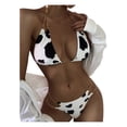 thumbnail image 1 of Gibobby Conjunto de Traje de Baño para Mujer Bikini traje de baño conjunto mujer traje de baño Push-Up acolchado estampado Floral ropa de playa vacas tra(Negro,M), 1 of 5