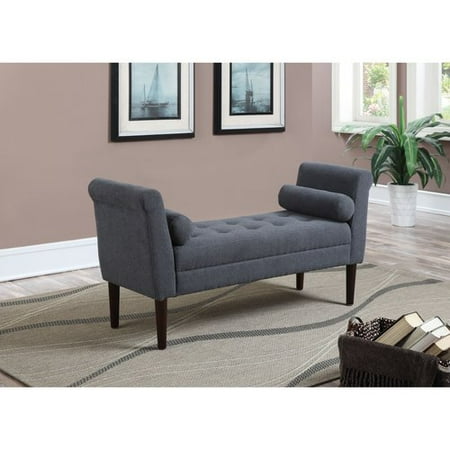 Ac Pacific Betty Upholstered Accent Bedroom Bench With Arms
