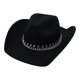 thumbnail image 1 of Sombrero de vaquero jinwen Negro de ala ancha para fotos y fiesta de compromiso, 1 of 8