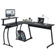 thumbnail image 1 of Escritorio en forma de L HOMEMAKE FURNITURE Color Negro con estante, 1 of 6