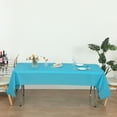 thumbnail image 6 of (12 Pack) Turquoise Premium Rectangle Heavy-Duty Plastic Table Covers (Reusable), 6 of 6