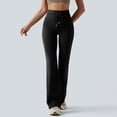 thumbnail image 7 of BOMYJESK Flare Leggings for Women Yoga Pants with Pocket High Waist Bootcut Pants Tummy Control Casual Workout Bell Bottoms Black XL, 7 of 7