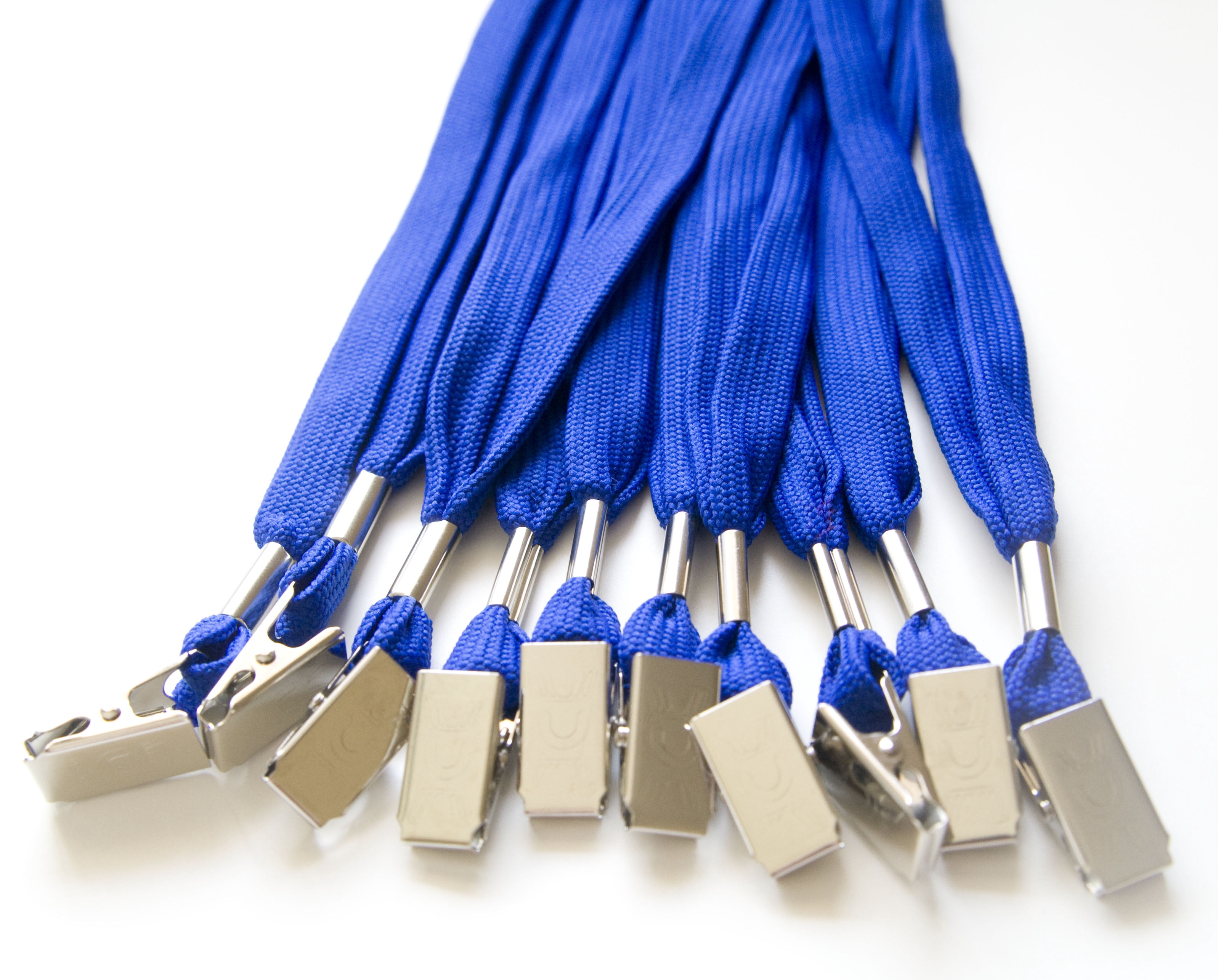 100pcs Flat ID Neck Lanyards for Badges with Bulldog Clip, Royal Blue by OnDepot