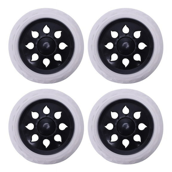 8 Pcs Hot Wheel Design Trolley Luggage Travelers Cartwheels 15.8 x 3.4 cm - Black & White