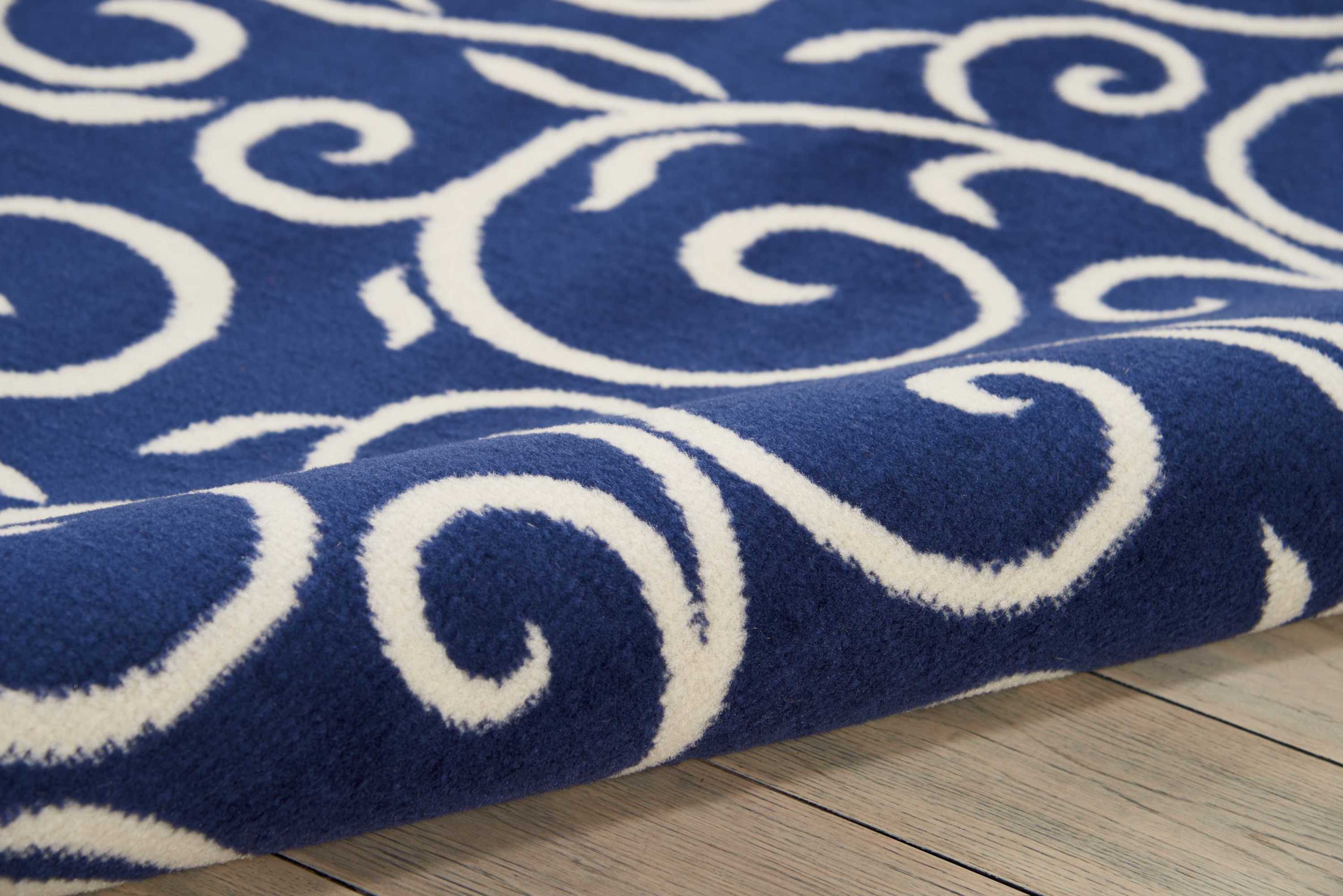 Eclectic Essentials Navy Bohemian Botanical Area Rug