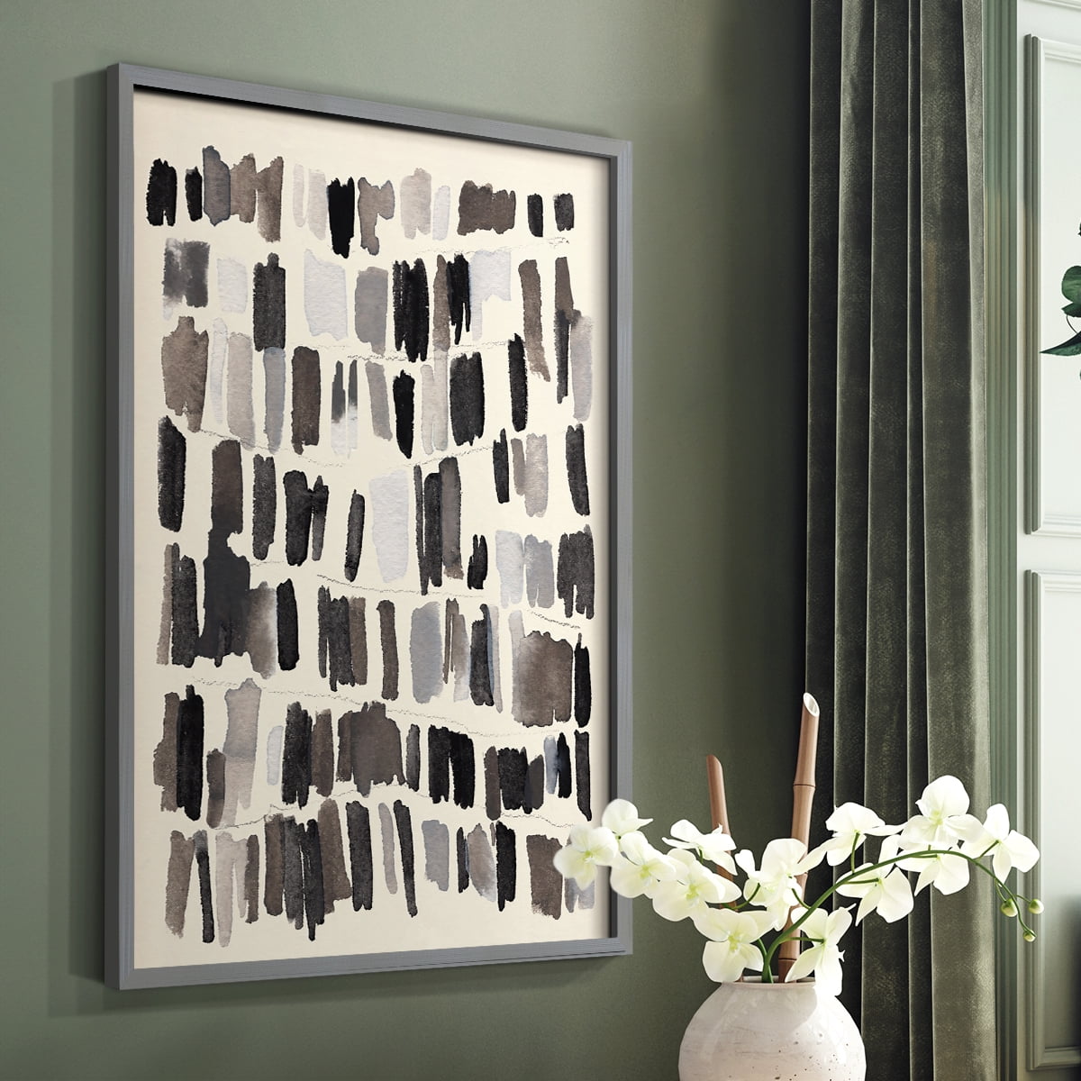 Chalk and Flint IV Framed Print in Gray Solid Wood Framed Print No Nail Hanging