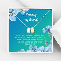 Mommy to Be Gift, New Mom Necklace Gift, Necklace and Card Gift for Mom, Mother's Day Gift Box [Silver and Gold Cube,Blue-Green Gradient]