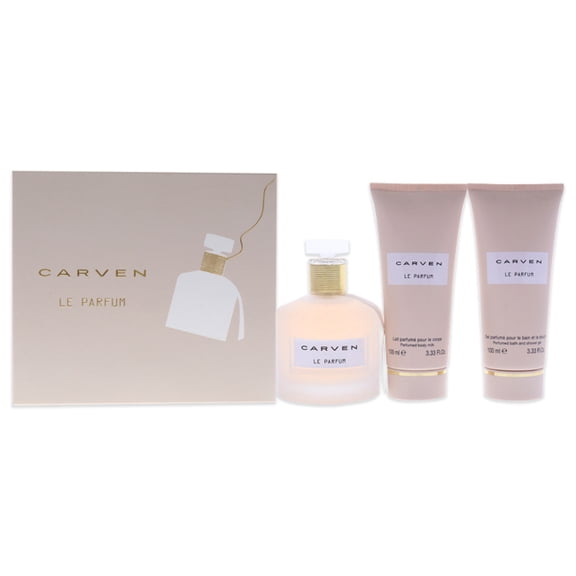 Le Parfum by Carven for Women - 3 Pc Gift Set 3.33oz EDP Spray, 3.33oz Perfumed Body Milk, 3.33oz Perfumed Bath and Shower Gel
