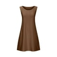 thumbnail image 4 of Sakmal Women's Dresses Brown Cutout Midi Tank Dress Sleeveless Scoop Neck Dresses with Pockets, 4 of 9