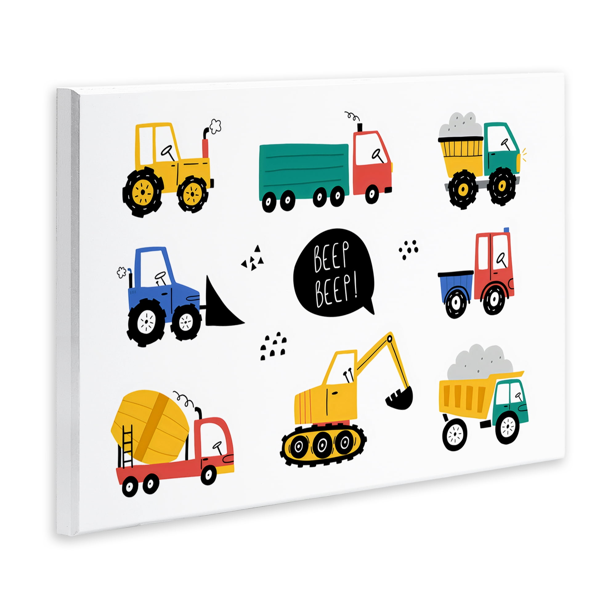 Stupell Industries Beep Construction Vehicles Wall Plaque Art, design by Creative Studio