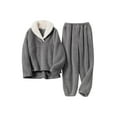 thumbnail image 4 of UVN Winter Pajamas for Women Fuzzy Loungewear Sets Ladies Fleece Long Sleeve Tops and Long Pants 2 Piece Sleepwear, 4 of 8
