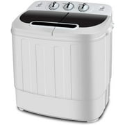 HomGarden 13lbs 2 in1 Compact Top-Load Washing Machine, Mini Twin Tub W/Wash & Spin Dry Cycle, White