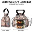 thumbnail image 5 of Boho Bohemia Flower Drawstring Lunch Bag Women - Drawstring Lunch Bag Insulated for Work Office - Stain-Resistant Large Lunchbags for Women with Multi-Pockets, 5 of 6