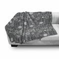 thumbnail image 3 of Winter Soft Flannel Fleece Throw Blanket, Monochrome Composition with Blizzard Romantic January, Cozy Plush for Indoor and Outdoor Use, 50" x 60", Charcoal Grey White, by Ambesonne, 3 of 6