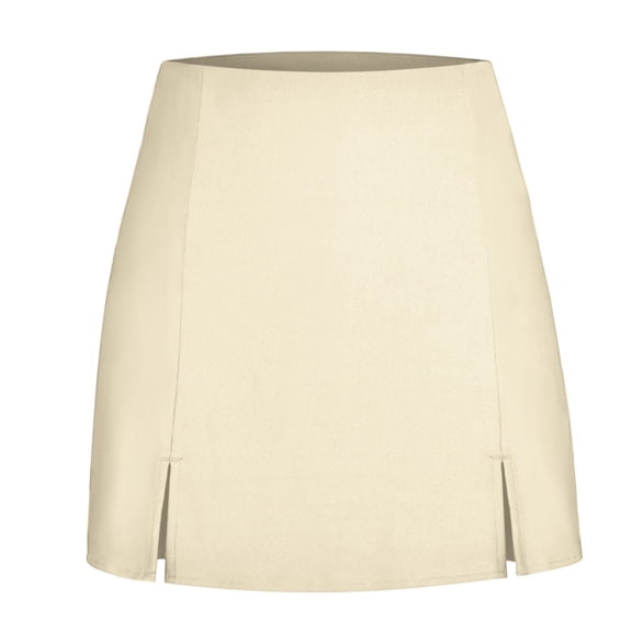Women's High Waisted Mini A-Line Skirt Double Side Split Hem Slim Fit Short Skirt Elegant Minimalist Casual Daily Wear Stretchy Lightweight Office Skirt