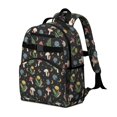 thumbnail image 2 of Mushroom and Moon Black Pattern Cute School Backpack Bag for School with Padded Back and Adjustable Shoulder Straps 15.25"x11.5"x5.25", 2 of 5