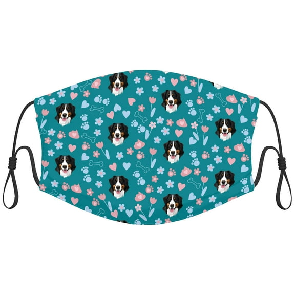 Cute Bernese Mountain Dog Graphic Printed Cloth Face Masks Reusable for Adults (1 Pcs)