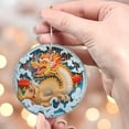 thumbnail image 4 of Asian Chinese Japanese Golden Dragon Christmas Ornament Xmas 2025, Custom Name Ceramic Ornament, Dragon Lover Gifts for Men Women, Xmas Tree Hanging Decoration, 4 of 5