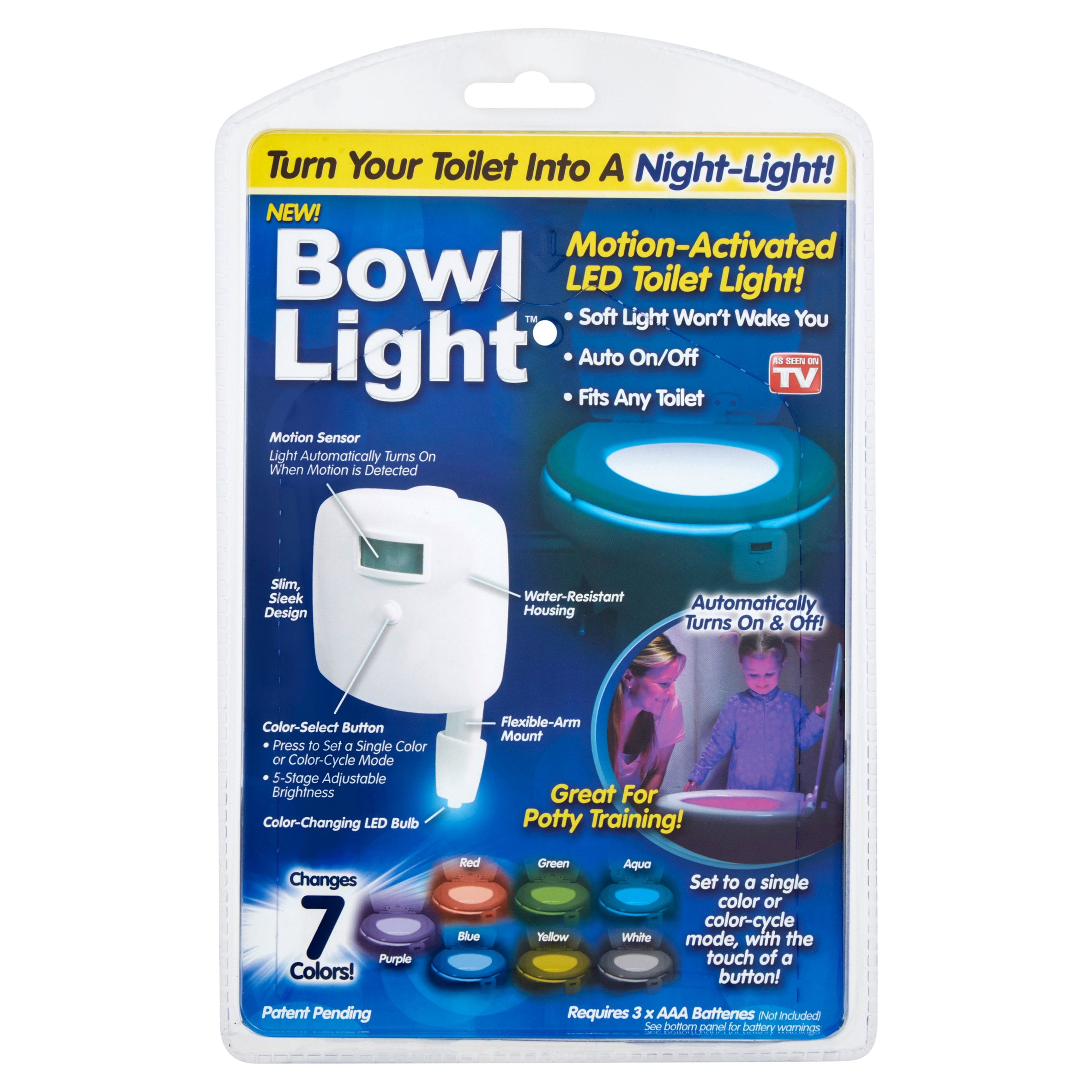 Tzumi auraLED Glow Bowl LED Toilet Night Light - White, 1 ct - Fry's Food  Stores
