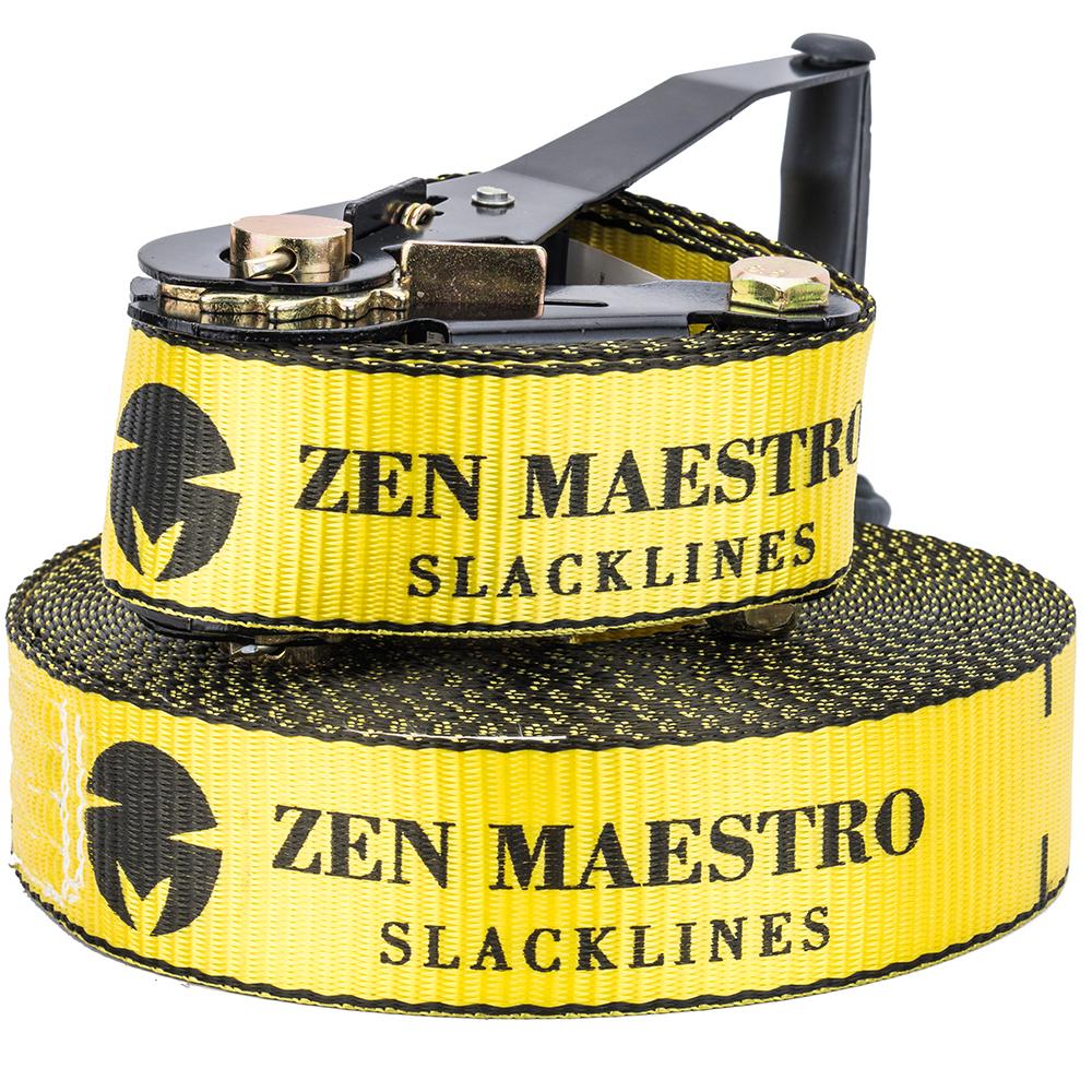 Zen Maestro Slackline kit Complete with Tree & Ratchet Protectors, Training line, arm Trainer, Carry Bag, Slack line Booklet- Outdoor Fun for Kids & Adults. 65 ft & Easy to Set up - image 6 of 8
