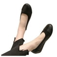 thumbnail image 6 of HSMQHJWE Flats Shoes Women Loafers Wide Width Flat Shoes Ballet Flats Round Toe Wedge Low Heel Flat Shoes Pu Soft Sole Non-Slip HSMQHJWE, 6 of 8