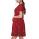 thumbnail image 2 of Fotbe Vintage Burgundy Vestido Largo de Moda para Mujer, Vestido Tipo Camiseta con Manga Corta y Estilo Casual a Rayas y Bloques de Color, 2 of 6