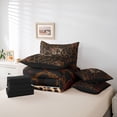 thumbnail image 6 of Erosebridal Leopard Pattern Letter E Monogram 7pcs Bedding Comforter Set,Princess Bowtie Queen Bedding Sets For Girls Kids,Black Reversible, 6 of 7