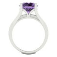 thumbnail image 4 of Clara Pucci 18K White Gold Round Cut 3Ct Simulated Alexandrite Engagement Ring + Matching Band - Luxury Box Included, 4 of 7